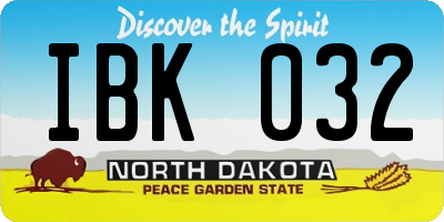 ND license plate IBK032