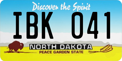 ND license plate IBK041