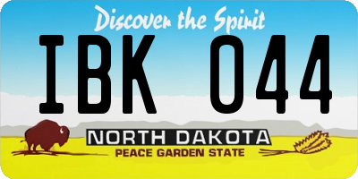 ND license plate IBK044