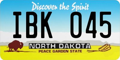 ND license plate IBK045