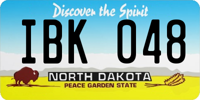 ND license plate IBK048