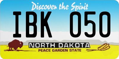 ND license plate IBK050