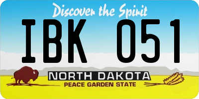 ND license plate IBK051