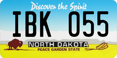 ND license plate IBK055