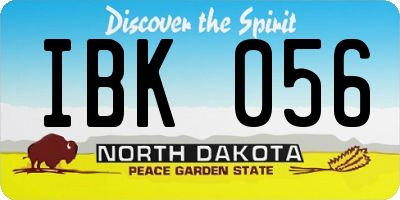 ND license plate IBK056
