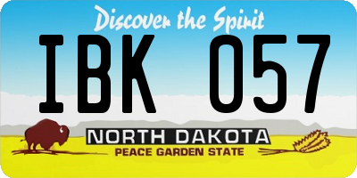 ND license plate IBK057