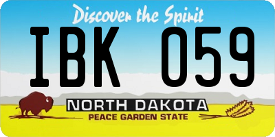 ND license plate IBK059