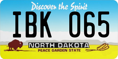 ND license plate IBK065
