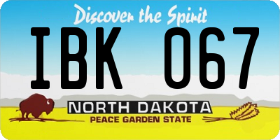 ND license plate IBK067