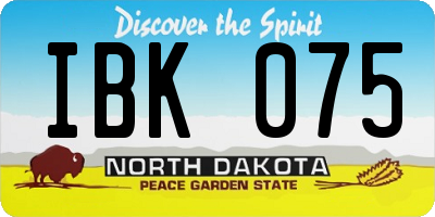 ND license plate IBK075