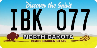 ND license plate IBK077