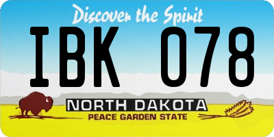 ND license plate IBK078