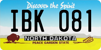 ND license plate IBK081