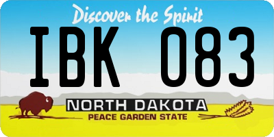 ND license plate IBK083