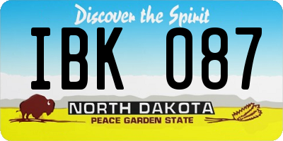 ND license plate IBK087