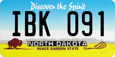 ND license plate IBK091