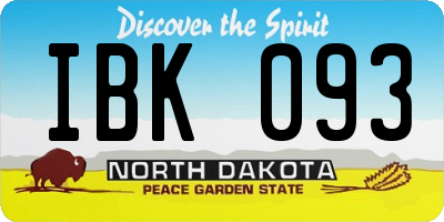 ND license plate IBK093