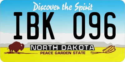 ND license plate IBK096