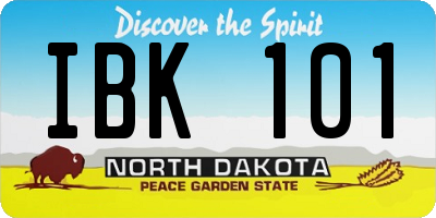 ND license plate IBK101