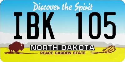 ND license plate IBK105