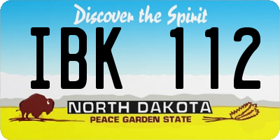 ND license plate IBK112