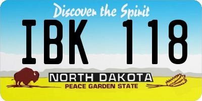 ND license plate IBK118
