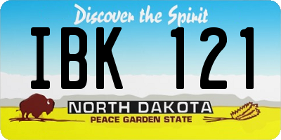 ND license plate IBK121