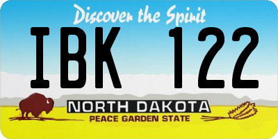 ND license plate IBK122