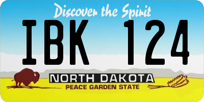 ND license plate IBK124
