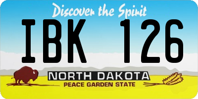 ND license plate IBK126