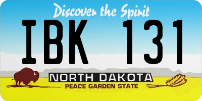 ND license plate IBK131