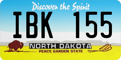 ND license plate IBK155