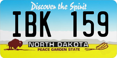 ND license plate IBK159