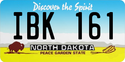 ND license plate IBK161