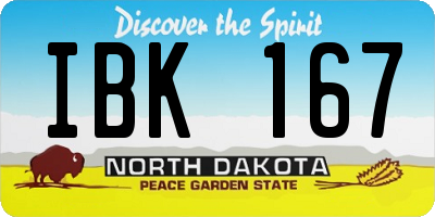 ND license plate IBK167