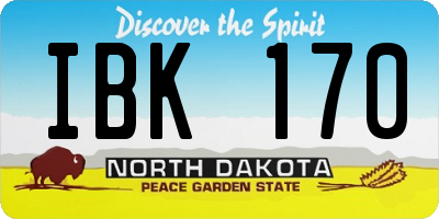 ND license plate IBK170