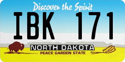 ND license plate IBK171
