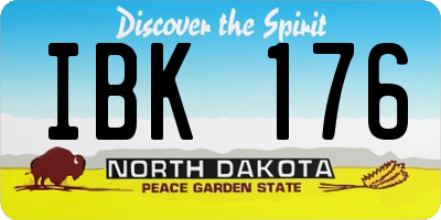 ND license plate IBK176