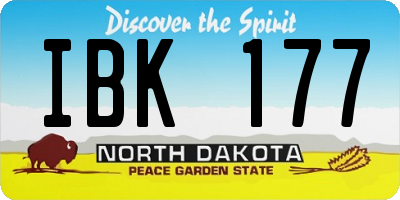 ND license plate IBK177