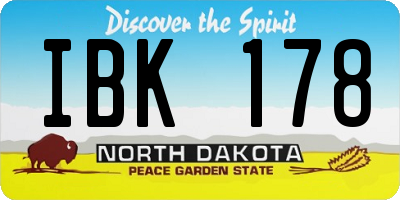 ND license plate IBK178