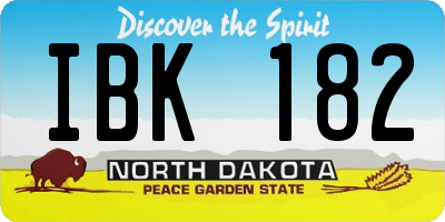 ND license plate IBK182