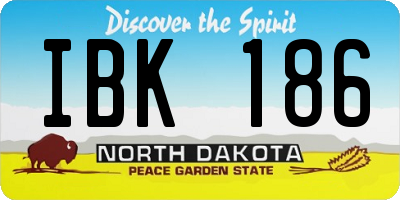 ND license plate IBK186