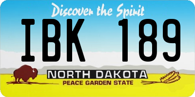 ND license plate IBK189