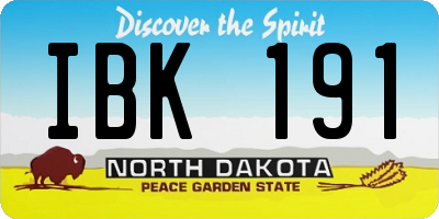 ND license plate IBK191
