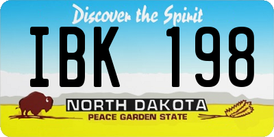 ND license plate IBK198