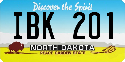 ND license plate IBK201