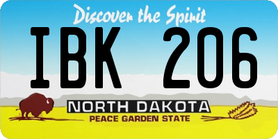 ND license plate IBK206