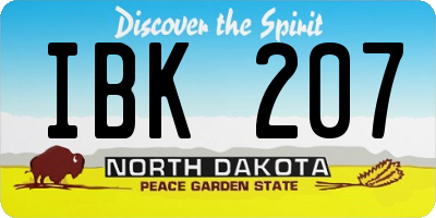 ND license plate IBK207