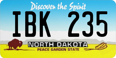 ND license plate IBK235
