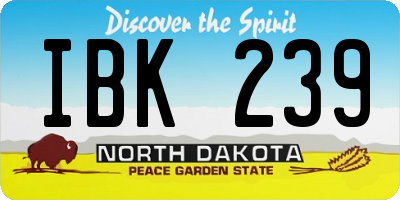 ND license plate IBK239